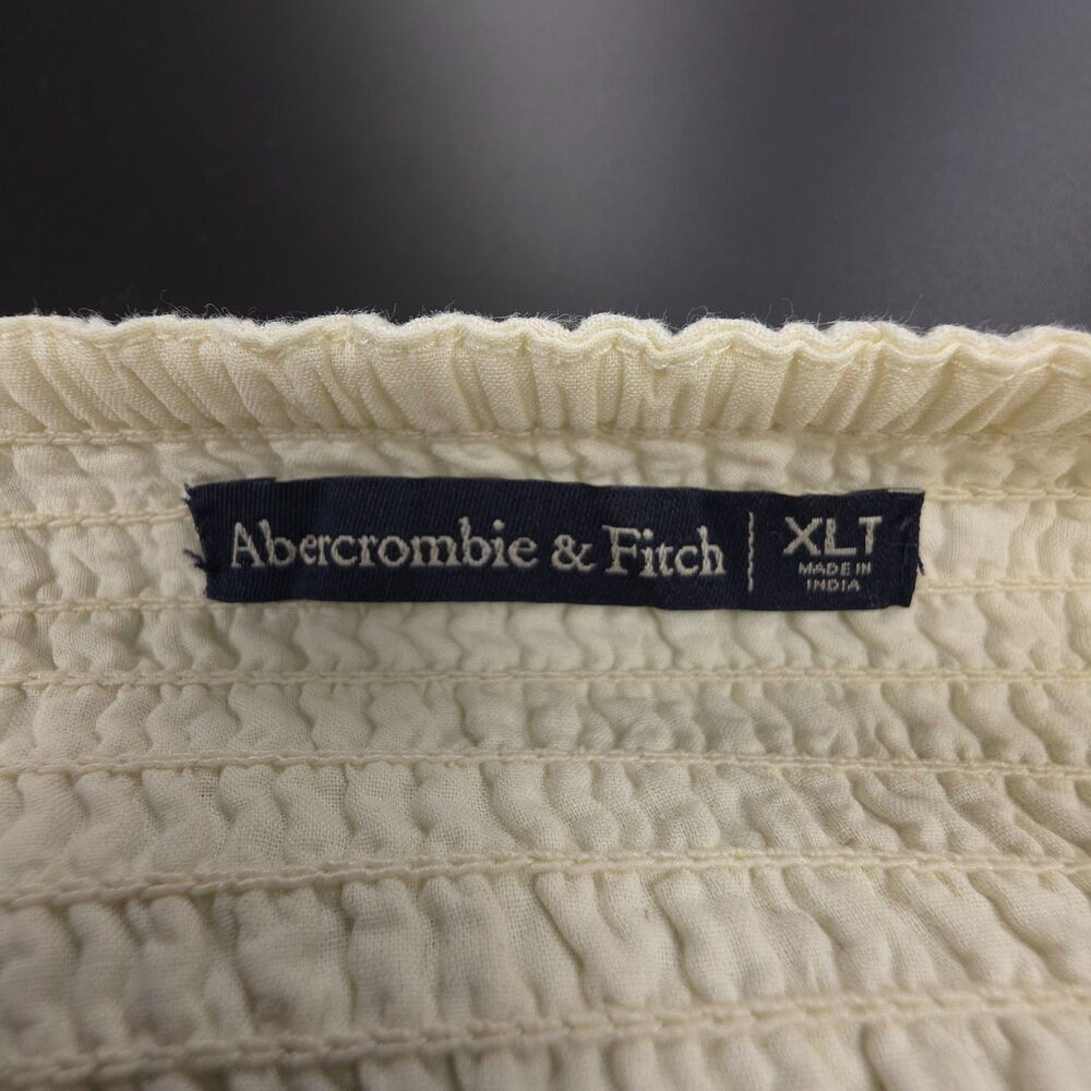 ABERCROMBIE Smocked Mini Dress Romantic Old Money Cottagecore Soft Girl Boho XLT - Picture 2 of 8